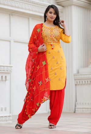 Apple Cut Yellow Kurti Set in Jaipur