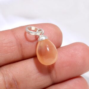 Monalisa 925 Sterling Silver Teardrop Shape Pendant Silver