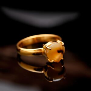 Natural Montana Agate Heart Ring 18K Gold