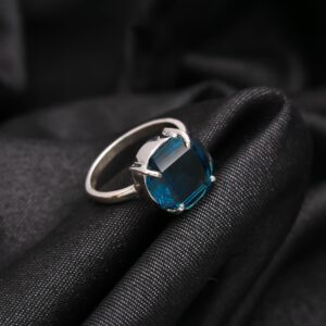Natural London Blue Topaz Sterling Silver Ring