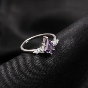 Purple Alexandrite Kite Shape Ring Sterling Silver Jewelry