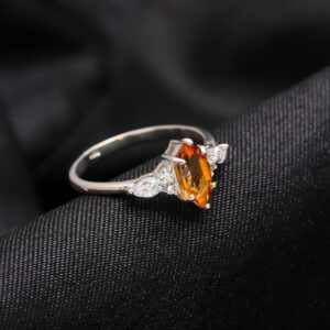 Natural Citrine Marquise Shape Ring Sterling Silver Jewelry
