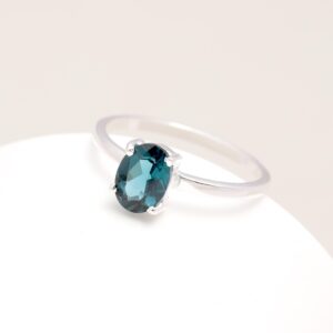 London Blue Topaz Oval Shape 925 Sterling Silver Ring