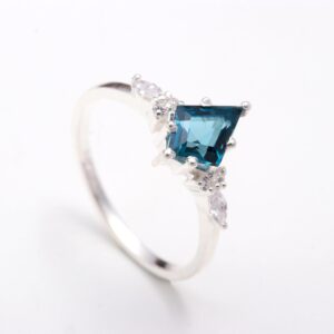 Natural London Blue Topaz Sterling Silver Ring