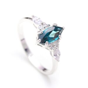 London Blue Topaz Marquise Shape Sterling Silver Ring