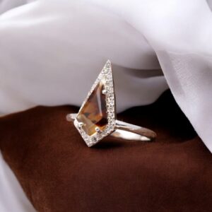 Montana Agate Kite Shape Sterling Silver Ring