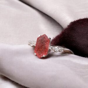 Strawberry Quartz Sterling Silver Ring