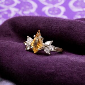 Citrine Quartz Kite Sterling Silver Ring
