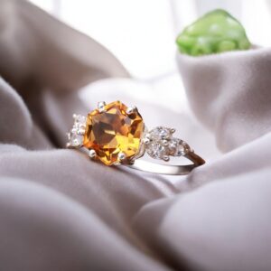 Yellow Citrine Sterling Silver Ring