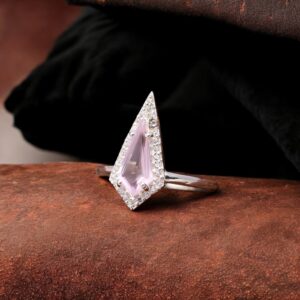 Rose Quartz Kite Handmade Sterling Silver Ring