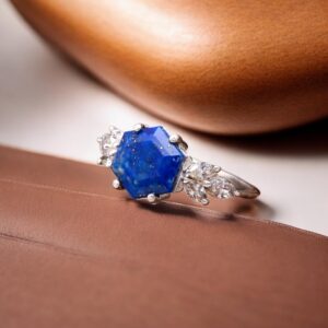 Lapis Lazuli Hexagon Sterling Silver Ring
