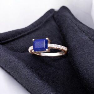 Lapis Lazuli Octagon Shape Sterling Silver Ring