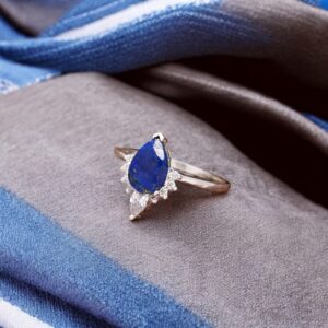 Lapis Lazuli Pear Shape Sterling Silver Ring