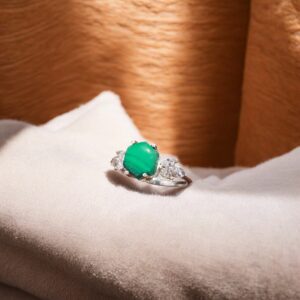 Natural Malachite Hexagon Sterling Silver Ring