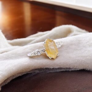 Natural Golden Rutile Quartz Sterling Silver Ring