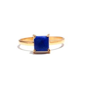 Blue Lapis Lazuli Handmade 18k Gold Ring