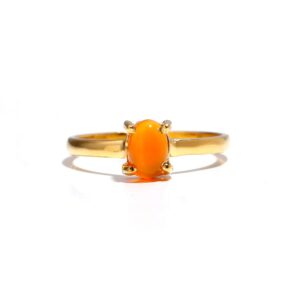 Natural Carnelian Oval Shape 18k  Gold Ring