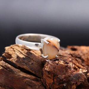 Natural Montana Agate Oval Sterling Silver Ring