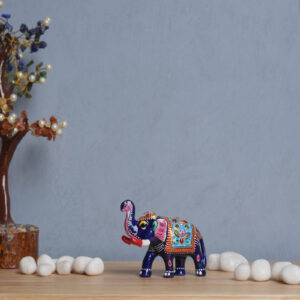 Meenakari Metal Elephant – Handcrafted Decorative Figurine