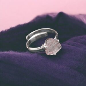 Super Seven Quartz Trillion Shape Sterling Silver Ring