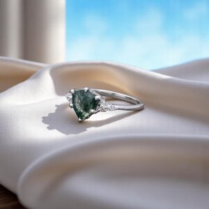 Garden Moss Agate Sterling Silver Ring