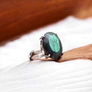Labradorite Men’s Oval Sterling Silver Ring