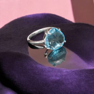 Sky Blue Topaz Heart Shape Sterling Silver Ring