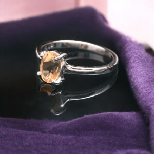 Citrine Oval Shape Sterling Silver Ring