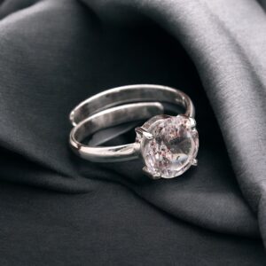 Super Seven Quartz Round Sterling Silver Ring